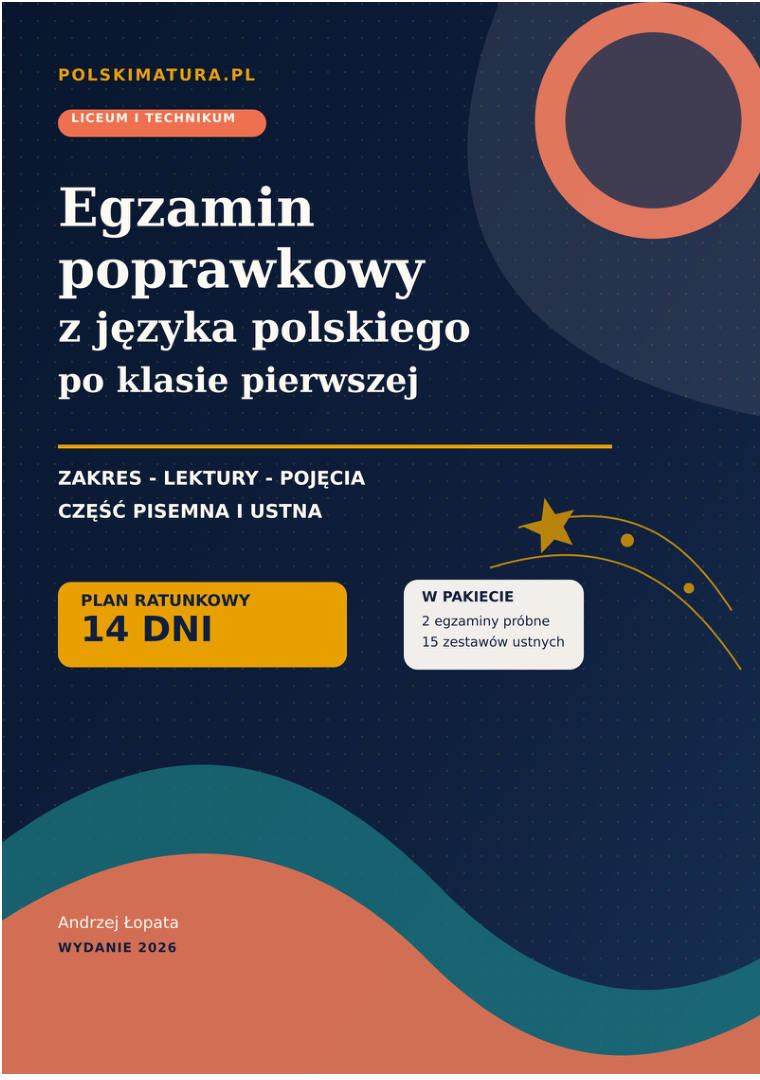 Egzamin poprawkowy z języka polskiego po klasie pierwszej &mdash; okładka pakietu